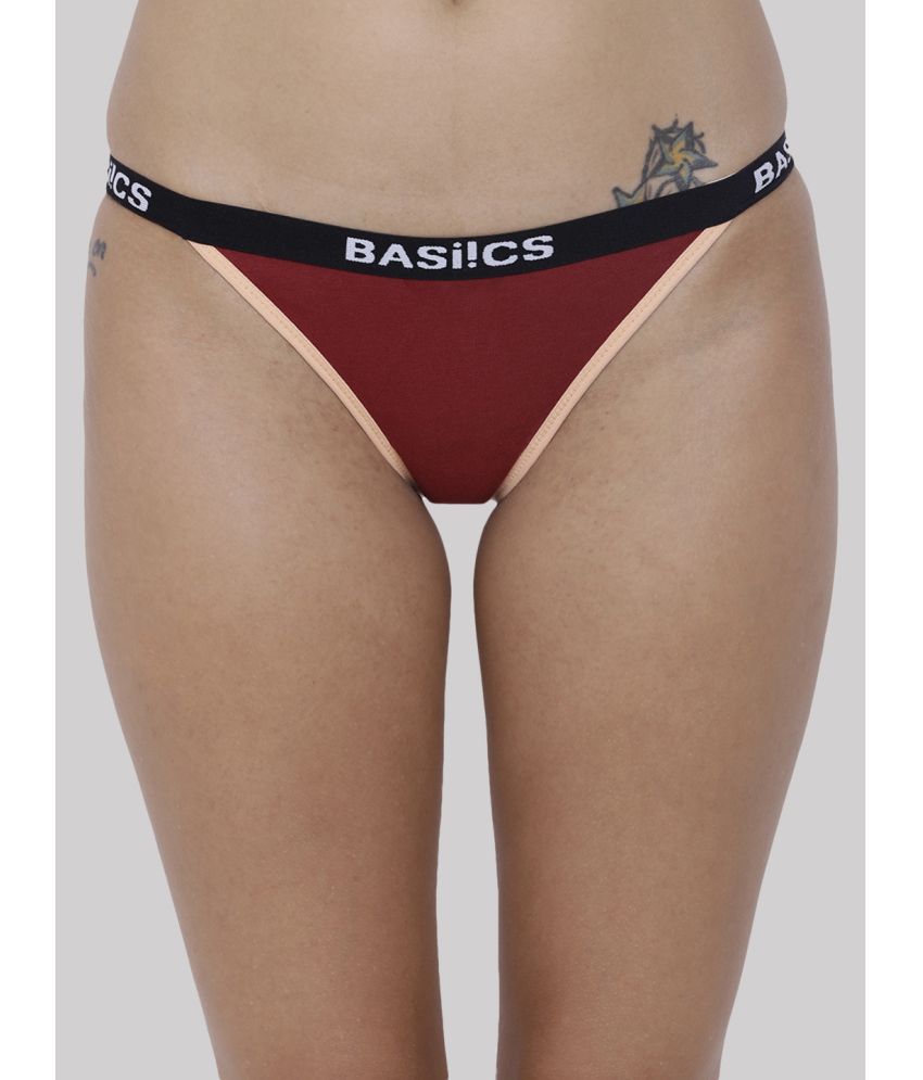     			BASIICS By La Intimo Pack of 1 Cotton Briefs For Women ( Maroon )