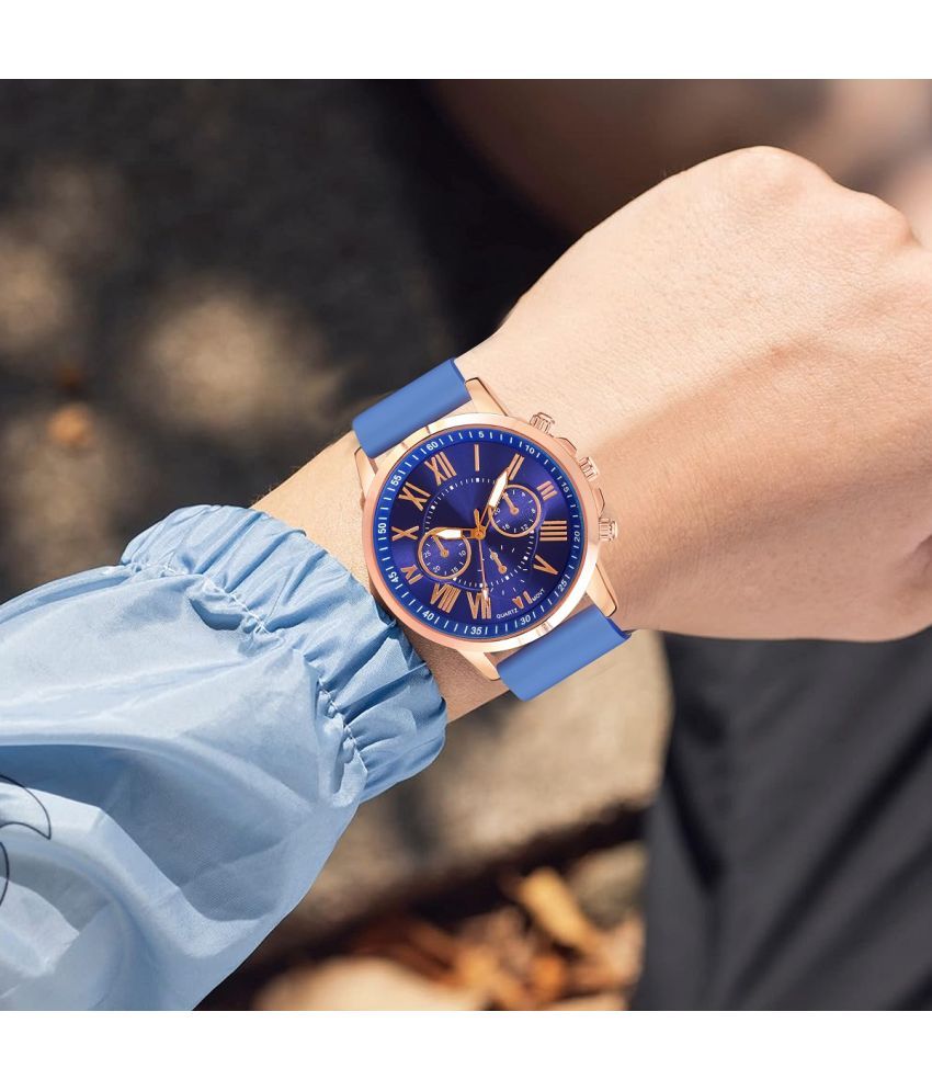     			Cosmic Blue Silicon Analog Womens Watch