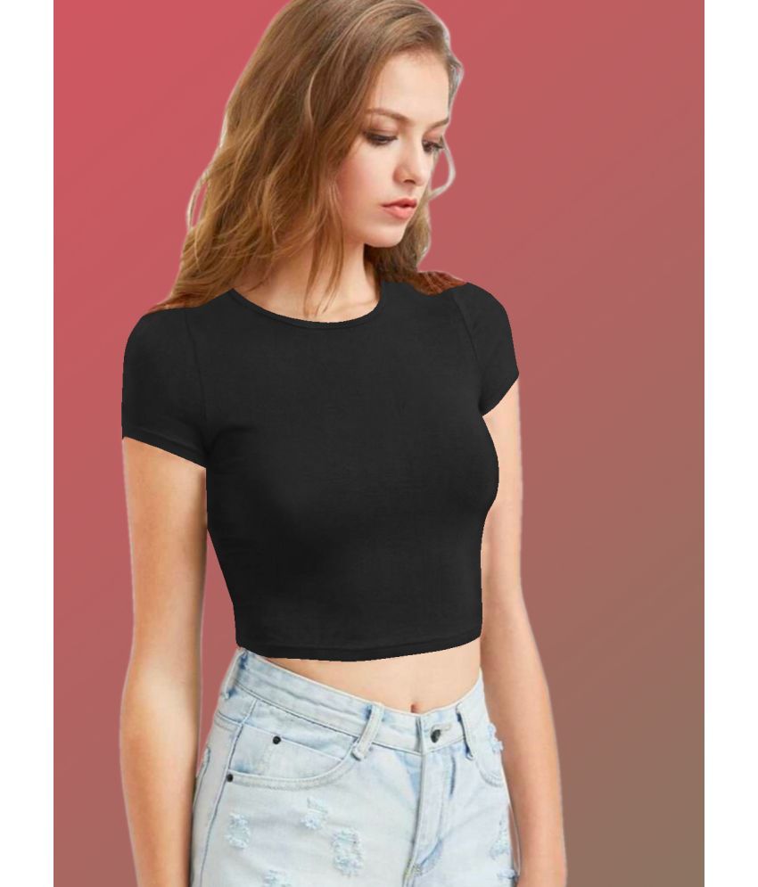     			Dream Beauty Fashion Black Polyester Women's Crop Top ( Pack of 1 )