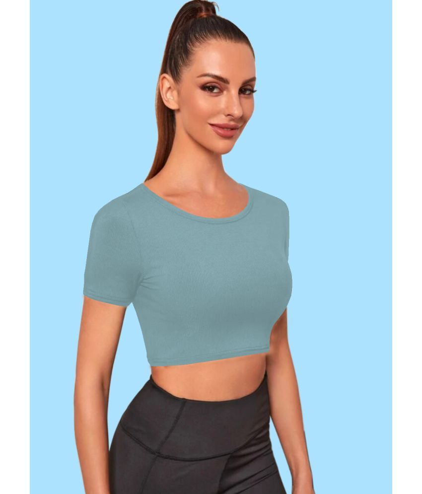     			Dream Beauty Fashion Teal Polyester Women's Crop Top ( Pack of 1 )