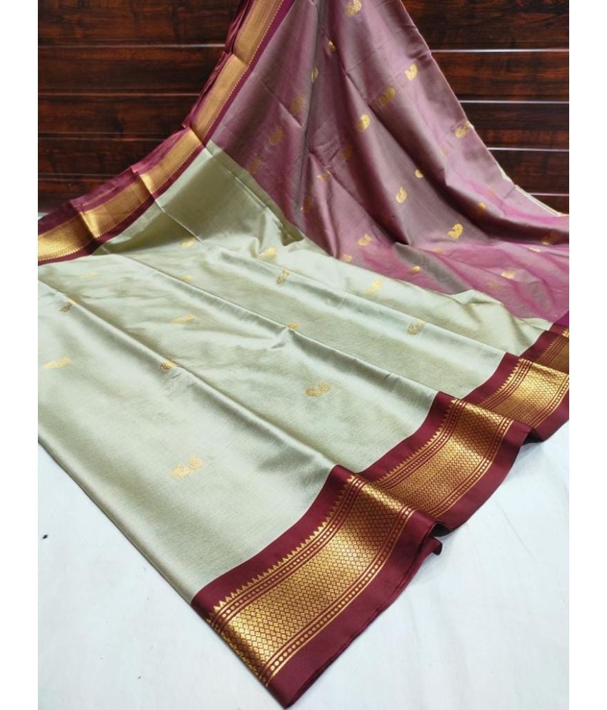     			FAB SILK Pack of 1 Cotton Silk Woven Saree With Blouse Piece ( Cream )