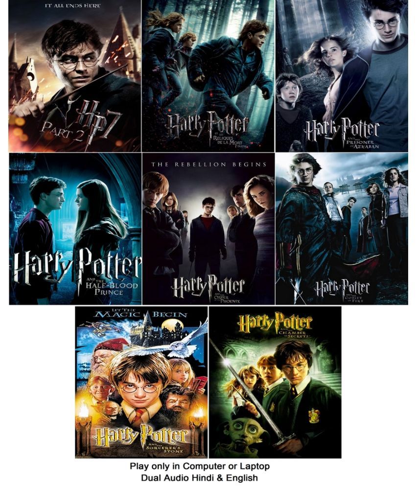     			Harry Potter Film series (8 Movies) in Hindi & English both play only in Computer or Laptop HD Quality without Poster