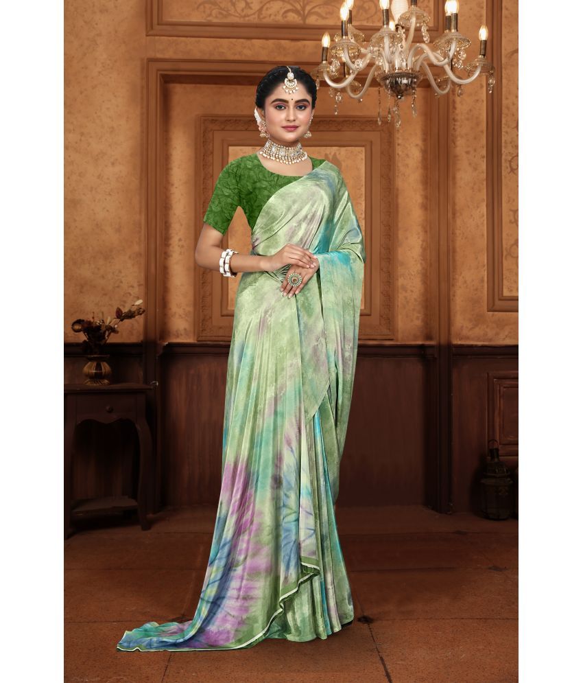     			KOMAL NX Pack of 1 Crepe Printed Saree With Blouse Piece ( Light Green )