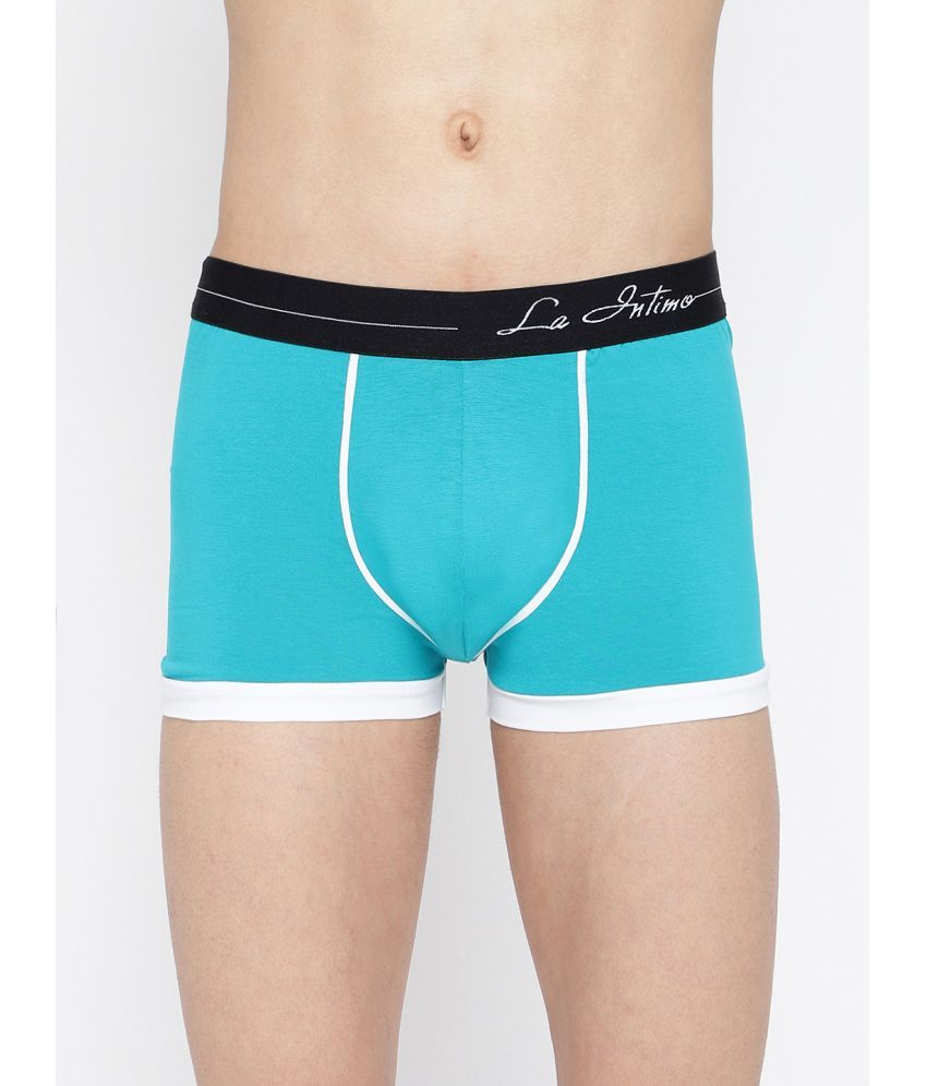     			La Intimo Pack of 1 Cotton Trunks For Men's ( Teal )