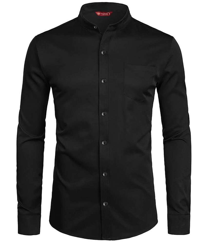     			Yugnik Cotton Blend Slim Fit Full Sleeves Men's Formal Shirt - Black ( Pack of 1 )