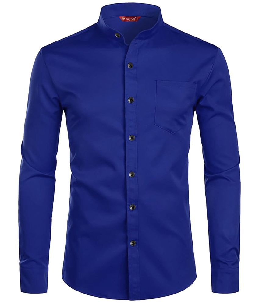     			Yugnik Cotton Blend Slim Fit Full Sleeves Men's Formal Shirt - Blue ( Pack of 1 )