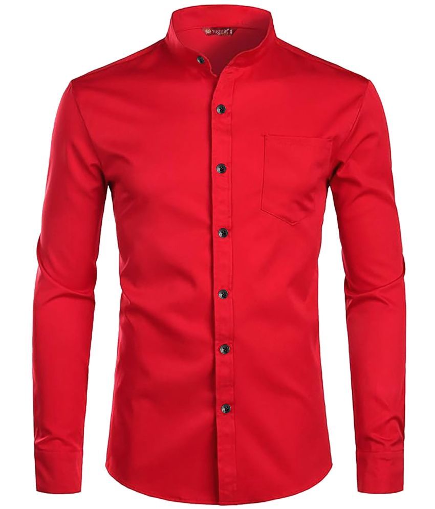     			Yugnik Cotton Blend Slim Fit Full Sleeves Men's Formal Shirt - Red ( Pack of 1 )