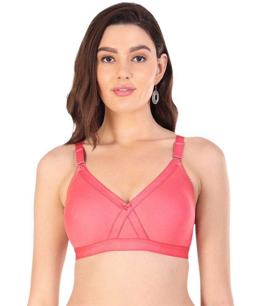     			Arc de Shapes Pack of 1 Cotton Blend Non Padded Everyday Bra For Women ( Coral )