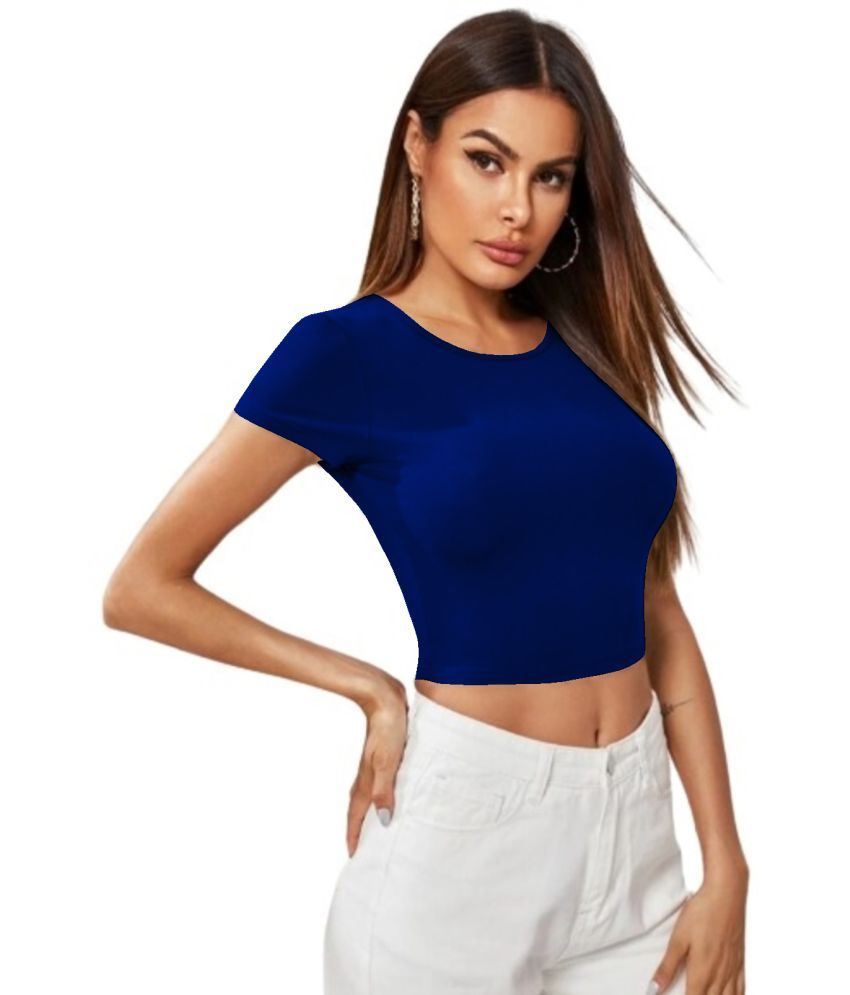     			Dream Beauty Fashion Blue Polyester Women's Crop Top ( Pack of 1 )