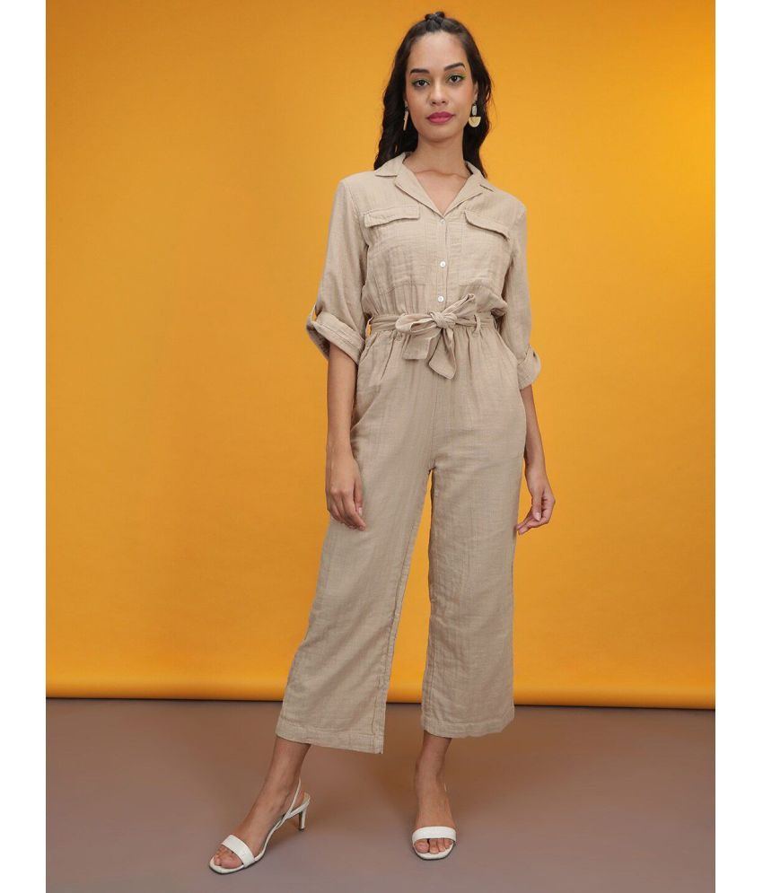     			Freehand Beige Cotton Regular Fit Women's Jumpsuit ( Pack of 1 )