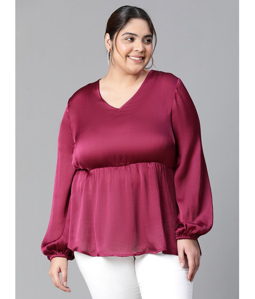     			Oxolloxo Maroon Polyester Women's Regular Top ( Pack of 1 )