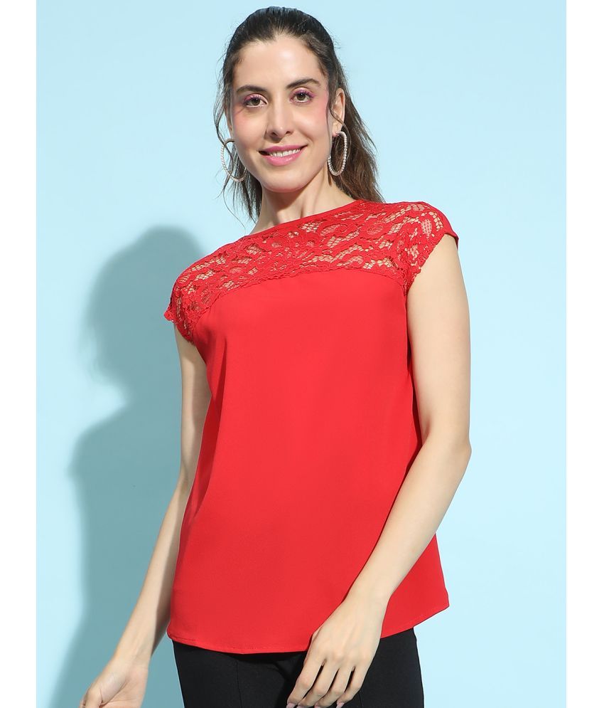     			Oxolloxo Red Polyester Women's Regular Top ( Pack of 1 )