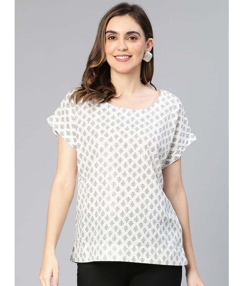     			Oxolloxo White Cotton Women's Regular Top ( Pack of 1 )