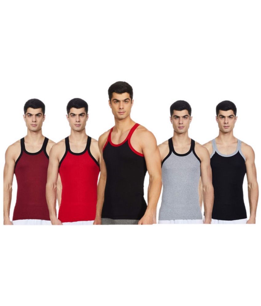     			Renox Pack of 5 Cotton Tank For Men ( Multicolor )