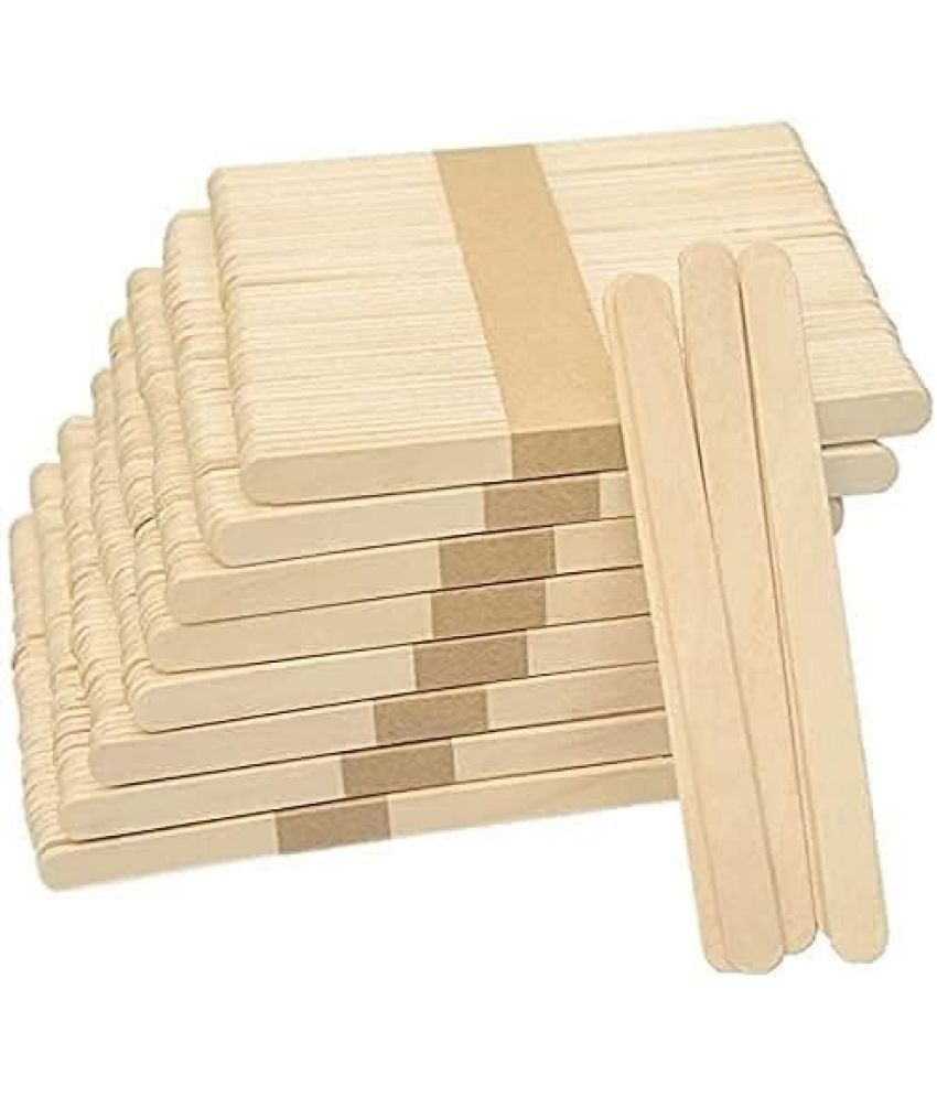     			freedy 200 White Wooden Craft Stick Premium Natural Wooden Piece Ice Cream Sticks