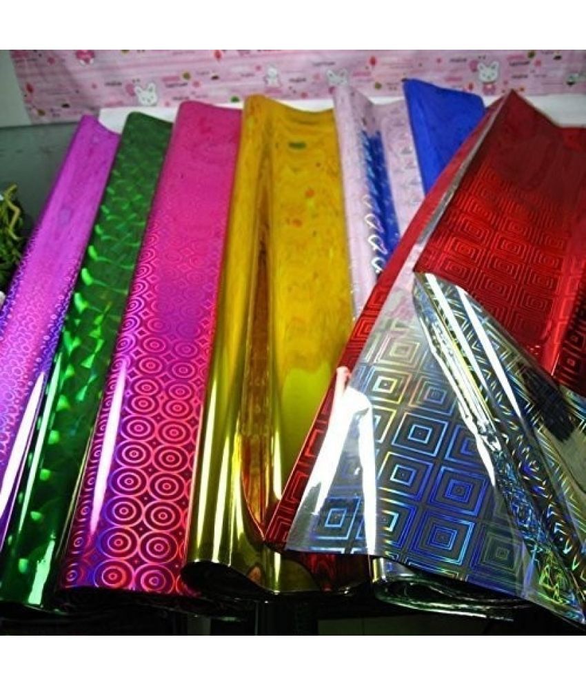     			freedy (5 Colours x 5 Sheets Each) Plastic Holographic Metallic Colour Paper Wrapping Sheets Especially for Gifts for Loved, 65cm X 45cm (Pack of 25)