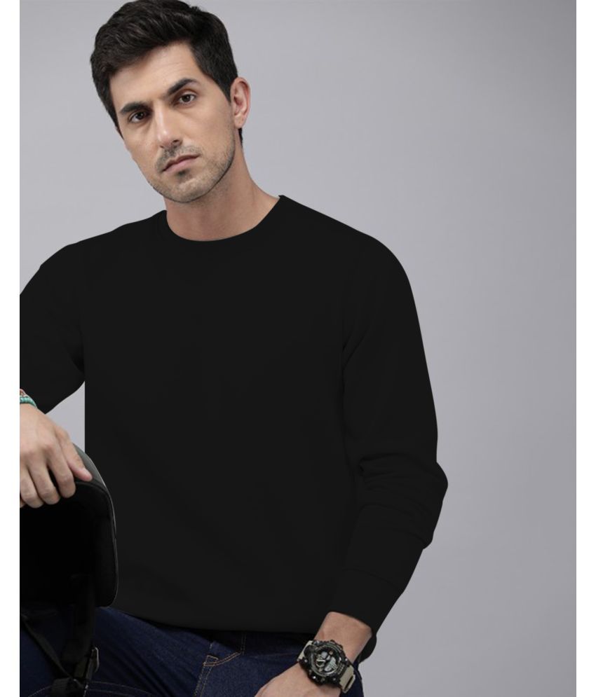     			AOOSH Fleece Round Neck Men's Sweatshirt - Black ( Pack of 1 )