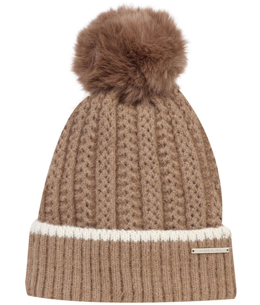     			Bonjour Retail Brown Woollen Women's Cap ( Pack of 1 )