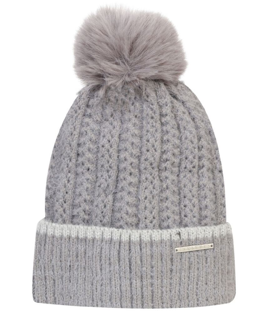     			Bonjour Retail Gray Woollen Women's Cap ( Pack of 1 )