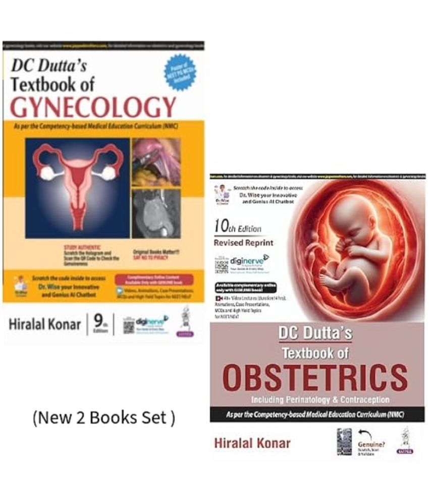     			DC Dutt's - Textbook of Obstetrics + Textbook of Gynecology - Set of 2 Books - 2024 EDITION Paperback