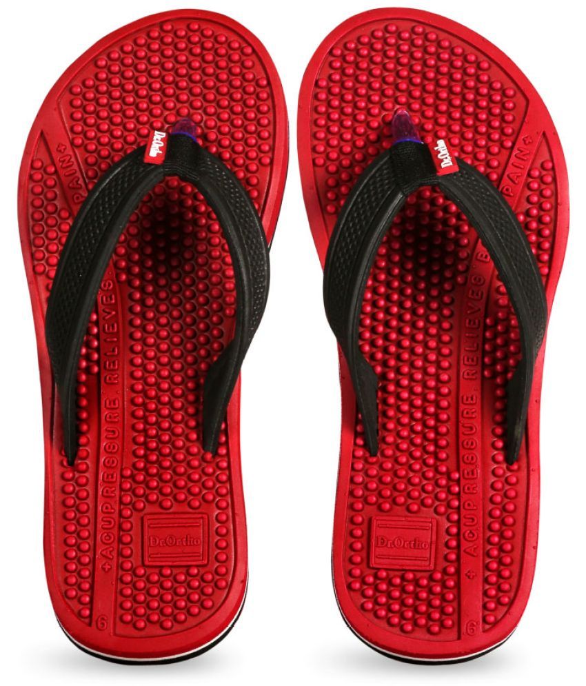     			Dr.Ortho Slippers Red Women's Massage Flip Flop