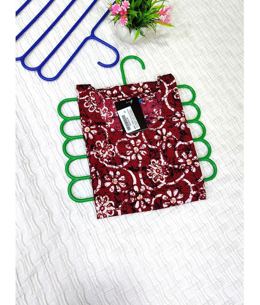     			Ethnicbasket Pack of 1 Crepe Printed Straight Women's Kurti - ( Maroon )