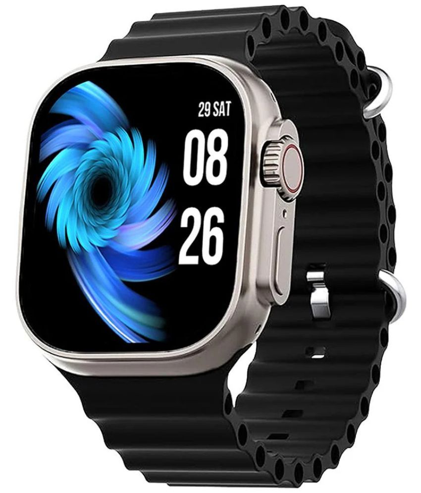     			FD1 AMOLED Sim Calling Smart Watch with Silicone Strap Upto 24 hours Backup ( Black )