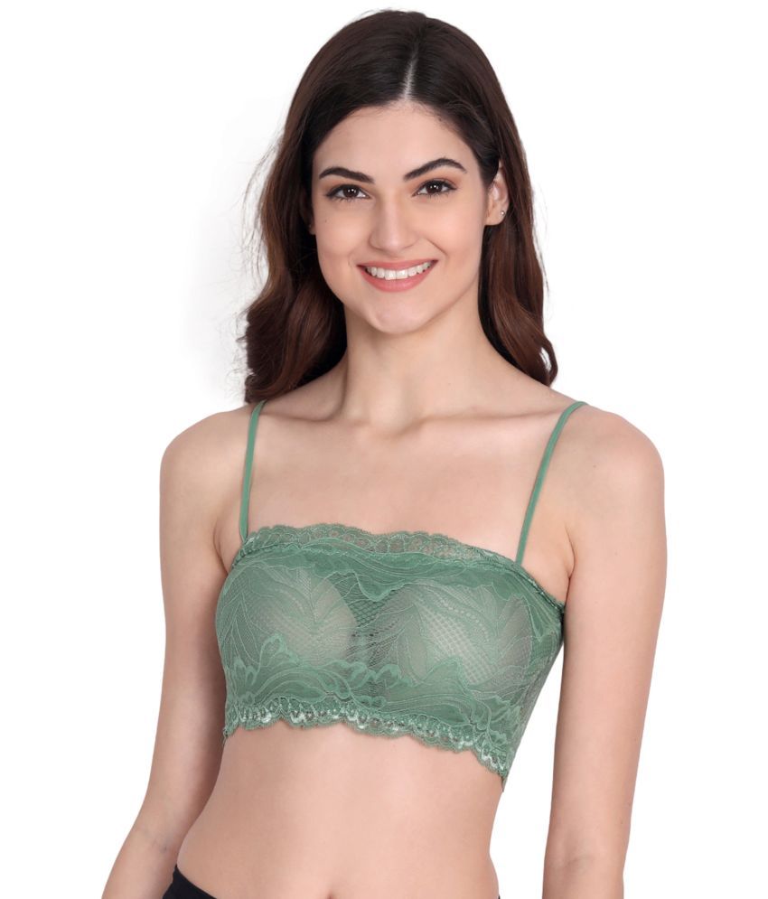     			Flenzy Pack of 1 Lace Lightly Padded Bralette Bra For Women ( Green )