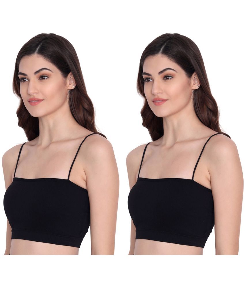     			Flenzy Pack of 2 Cotton Blend Removable Padding Everyday Bra For Women ( Black )