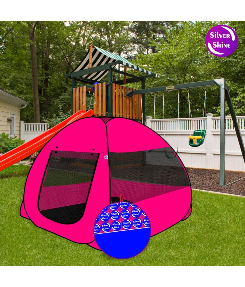     			Foldable Pink Patterns Popup Kids Play Tent House