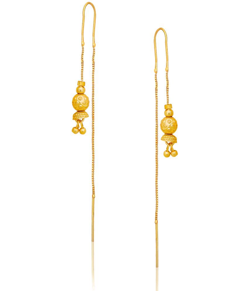     			LUV FASHION Golden Ear Chain Earrings ( Pack of 1 )