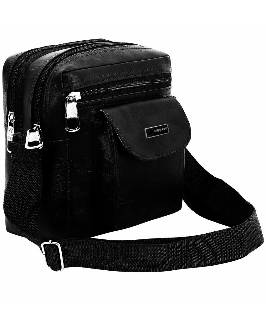     			Luggage world 10 Ltrs Black Sling Bag for Unisex