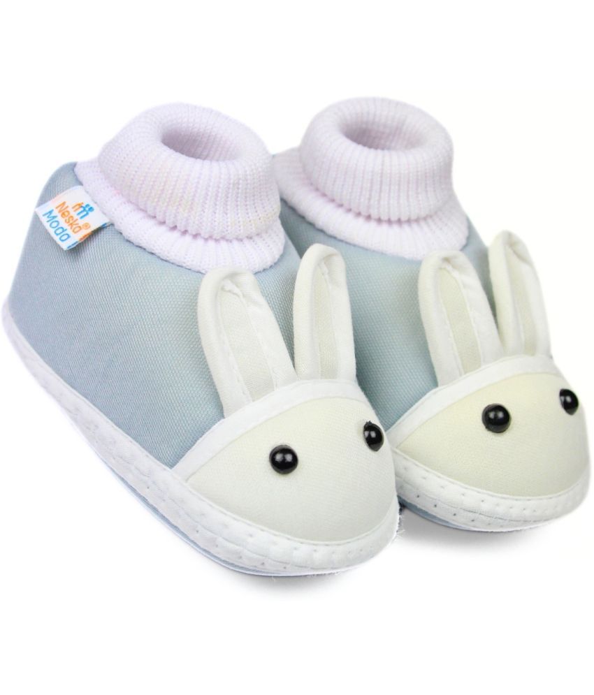     			Neska Moda - Light Grey Booties For Baby Boy & Baby Girl 6-12 Months ( Pack of 1 )