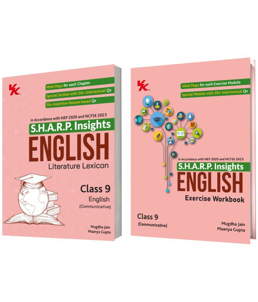     			S.H.A.R.P. Insights-CBSE Class 9 English(Comm.) Lit. Lexicon & Ex. Workbook(Set of 2) by Mugdha Jain(BITS Pilani, IIM-A) & Maanya Gupta(IIM-A) 2025-26