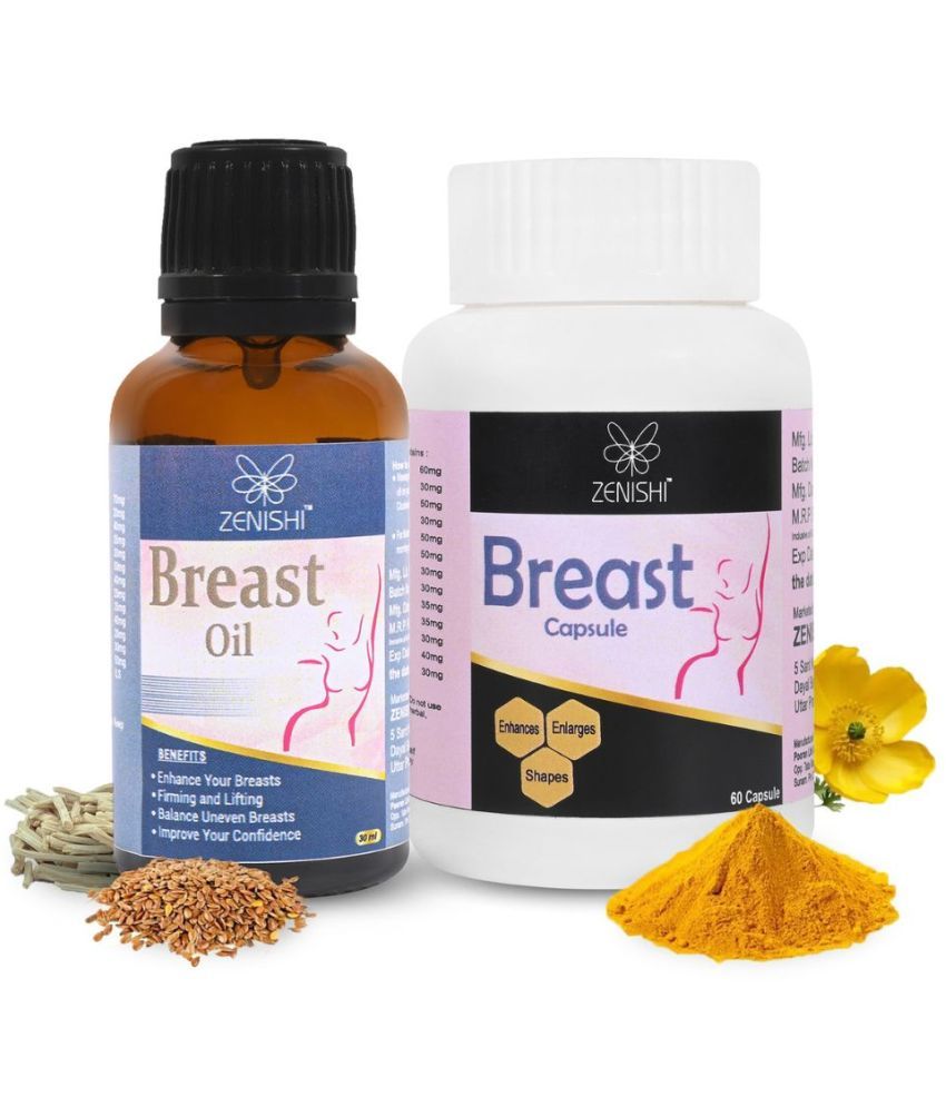     			Zenishi Ayurvedic Best Kept Secret Bosom Breast Oil & Breast Capsules for Women | Natural Breast Enhancement & Firming | 100% Ayurvedic Formula | Pack of 2