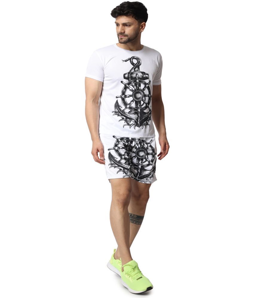     			yellow tree Men's T-shirt Shorts Co-Ords Set ( Pack of 1 , White )