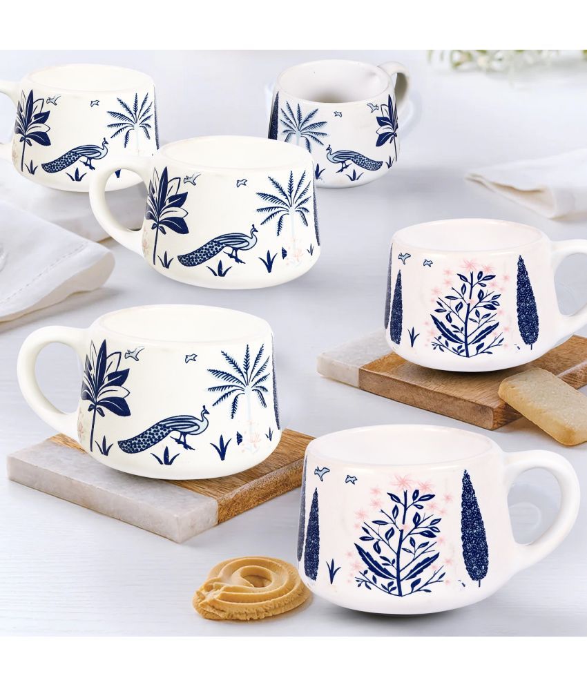     			Hala Moondust Birds Ceramic Tea Cup 150 ml ( Pack of 6 )