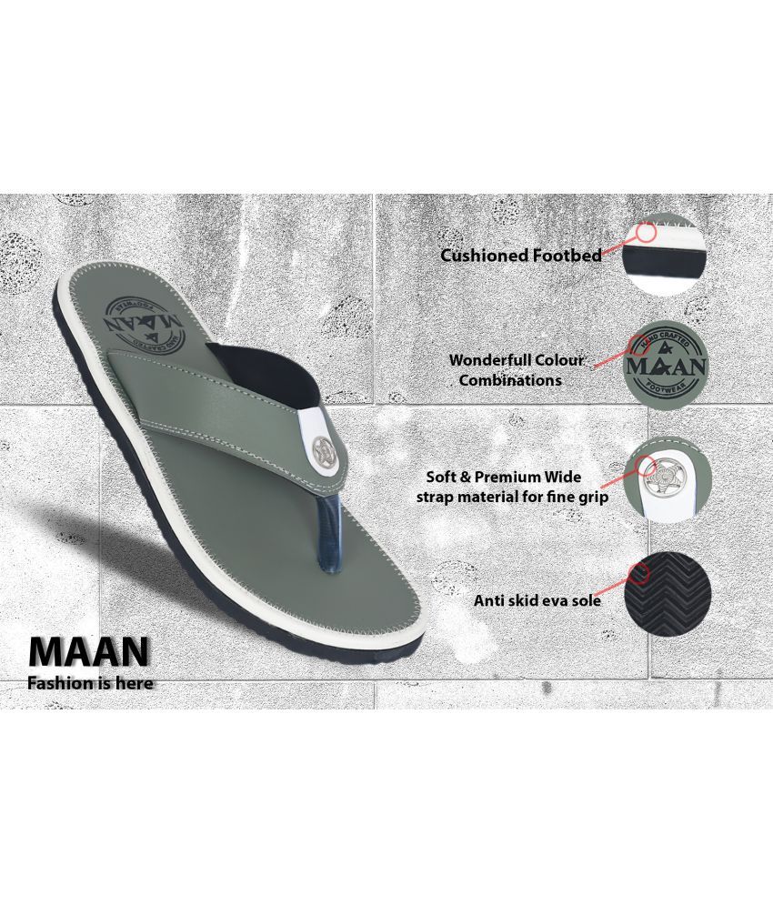     			MAAN Sea Green Men's Thong Flip Flop