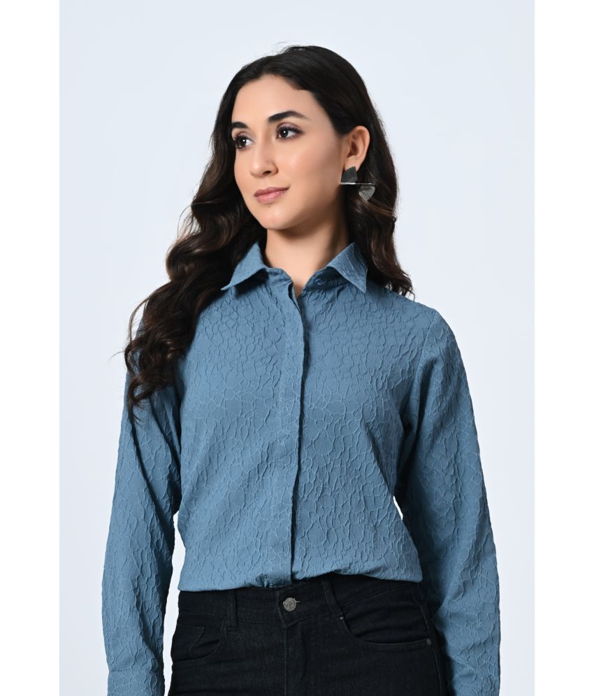     			OTIRA Blue Poly Crepe Shirt - Pack of 1