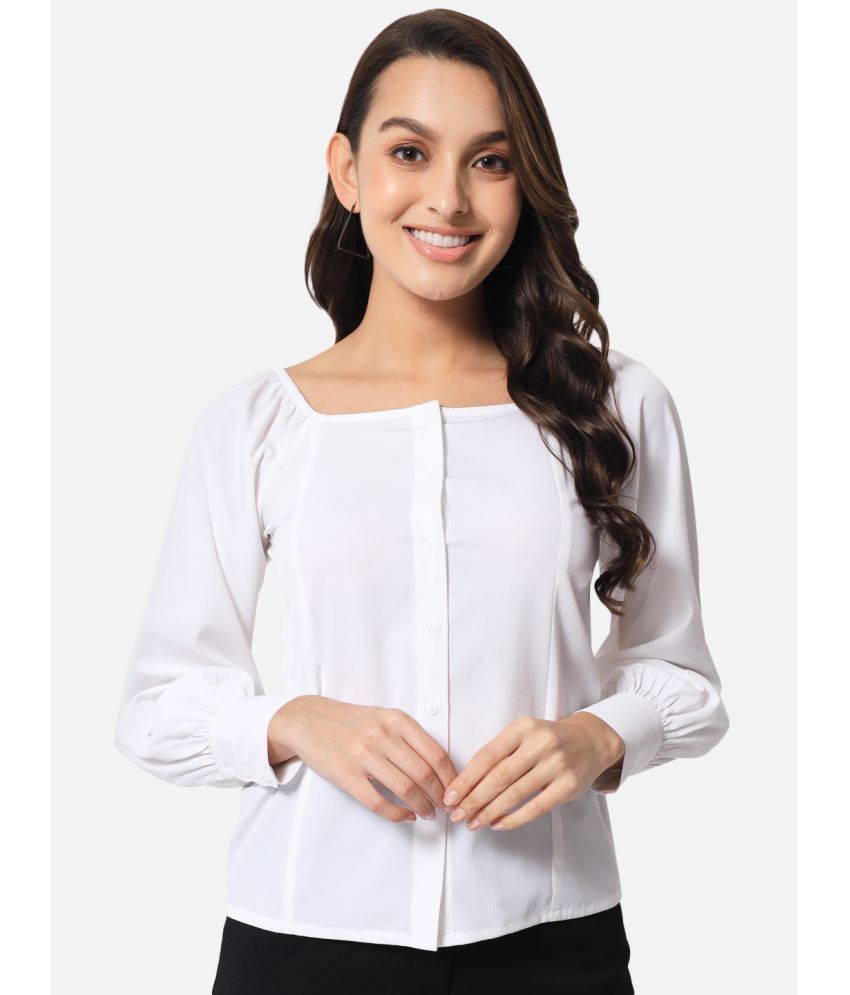     			OTIRA White Poly Crepe Shirt - Pack of 1