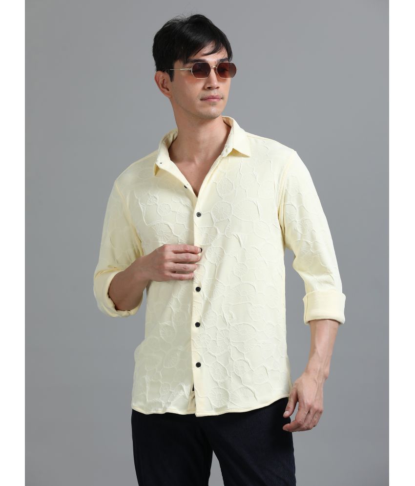     			Paul Street Polyester Relaxed Fit Self Design Full Sleeves Men's Casual Shirt - Yellow ( Pack of 1 )