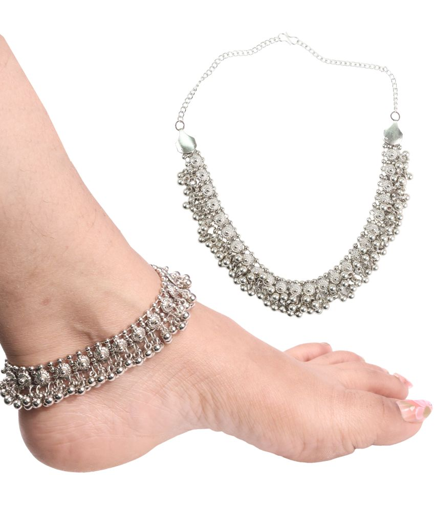     			Unicorn Silver Anklets ( Pack of 1 )