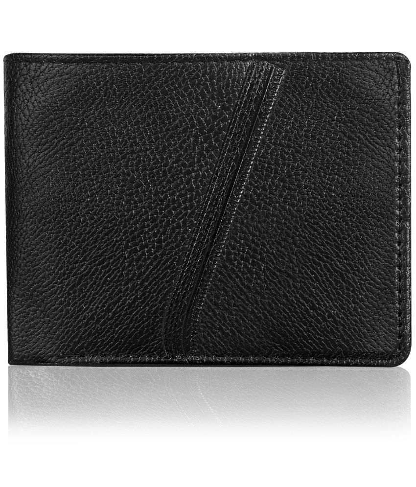     			howdy Faux Leather Self Design Men's Two Fold Wallet With 6 Slots For Card ( Black , Pack of 1 )