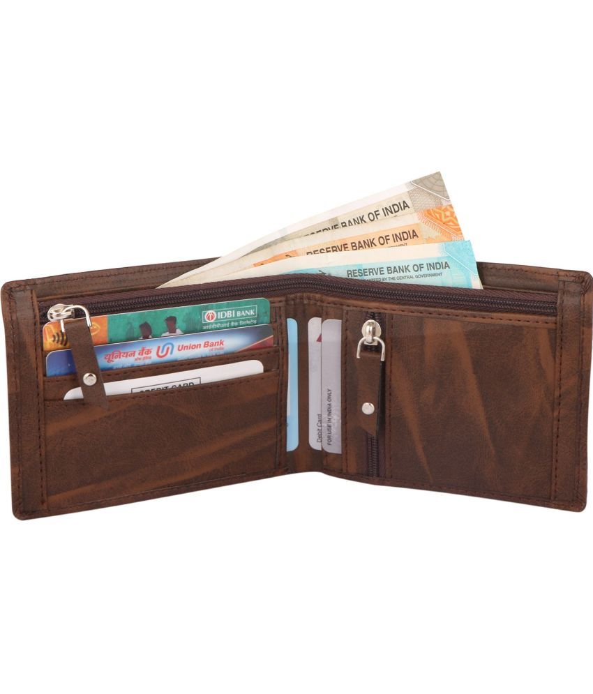     			Classic World 100% Leather Solid Men's RFID Wallet With 8 Slots For Card ( Brown , Pack of 1 )