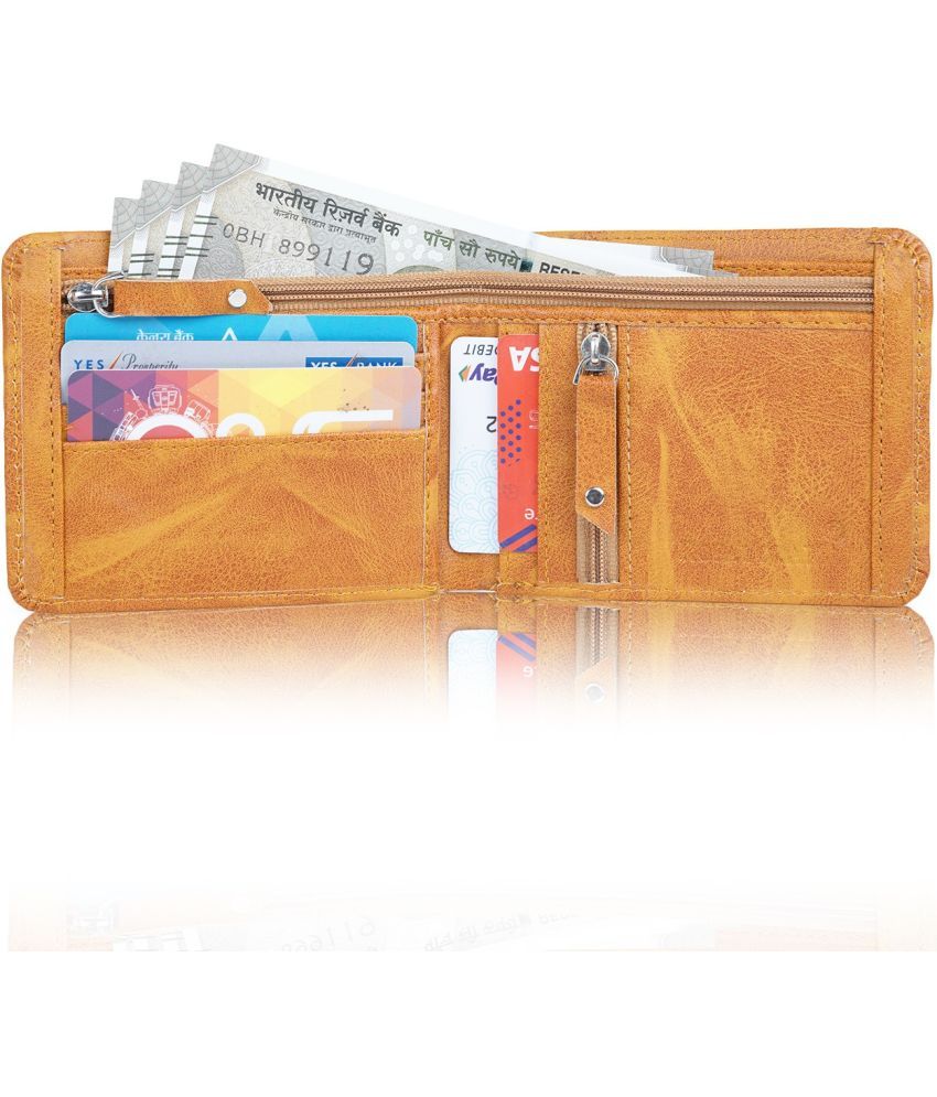     			Classic World PU Printed Men's RFID Wallet With 6 Slots For Card ( Tan , Pack of 1 )