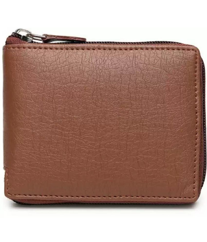     			Classic World PU Printed Men's RFID Wallet With 5 Slots For Card ( Tan , Pack of 1 )