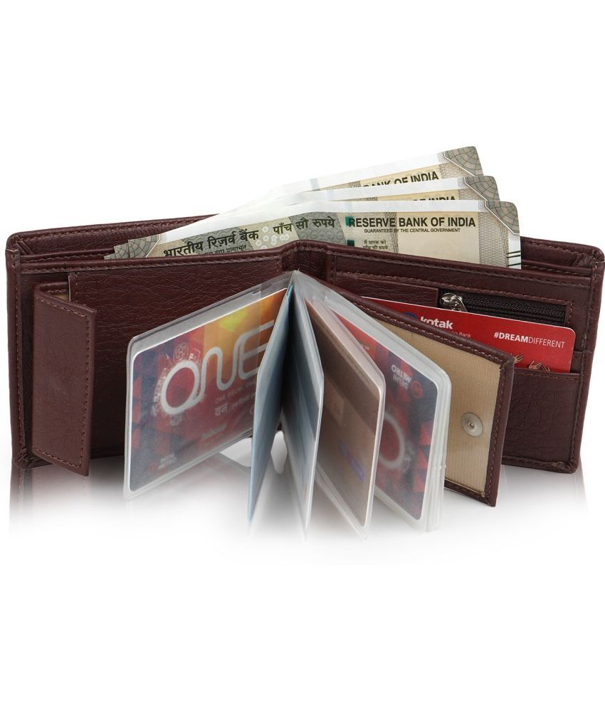     			Classic World PU Printed Men's RFID Wallet With 10 Slots For Card ( Maroon , Pack of 1 )