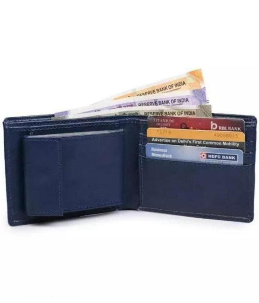     			Classic World PU Printed Men's RFID Wallet With 10 Slots For Card ( Blue , Pack of 1 )