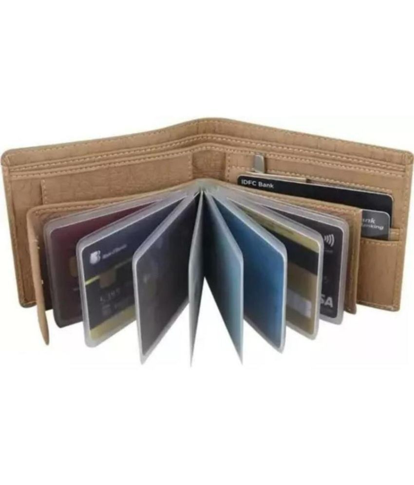     			Classic World PU Printed Men's RFID Wallet With 10 Slots For Card ( Brown , Pack of 1 )