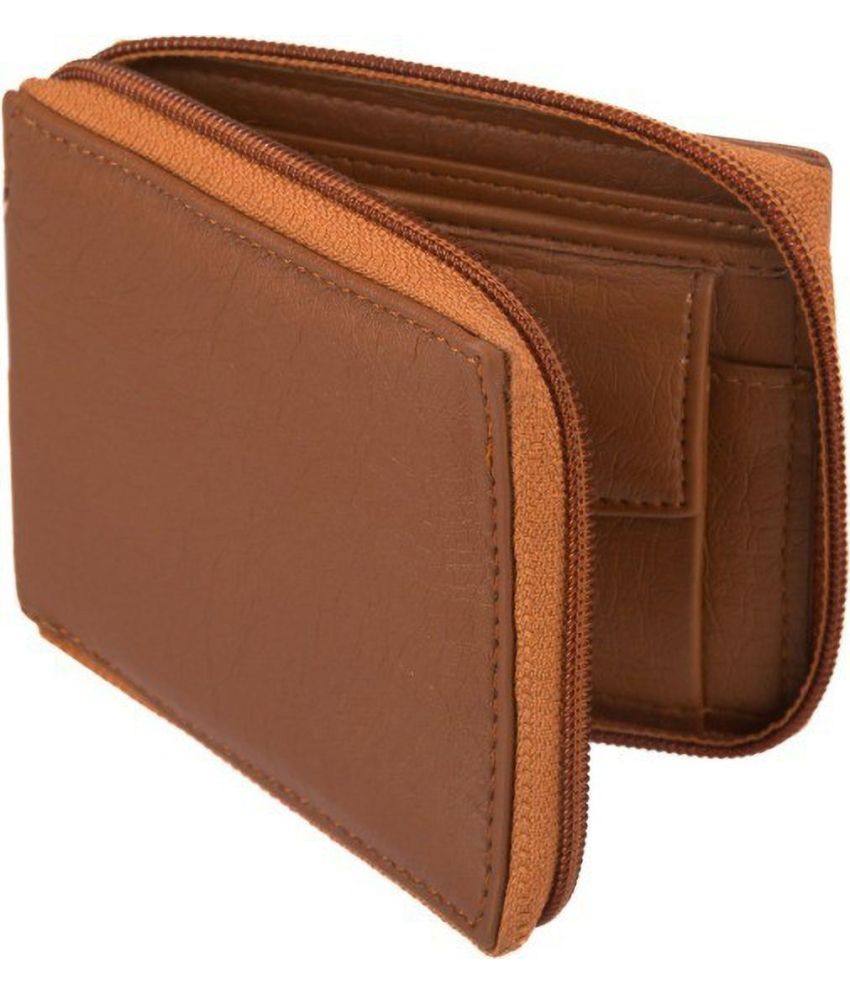     			Classic World PU Printed Men's RFID Wallet With 3 Slots For Card ( Tan , Pack of 1 )